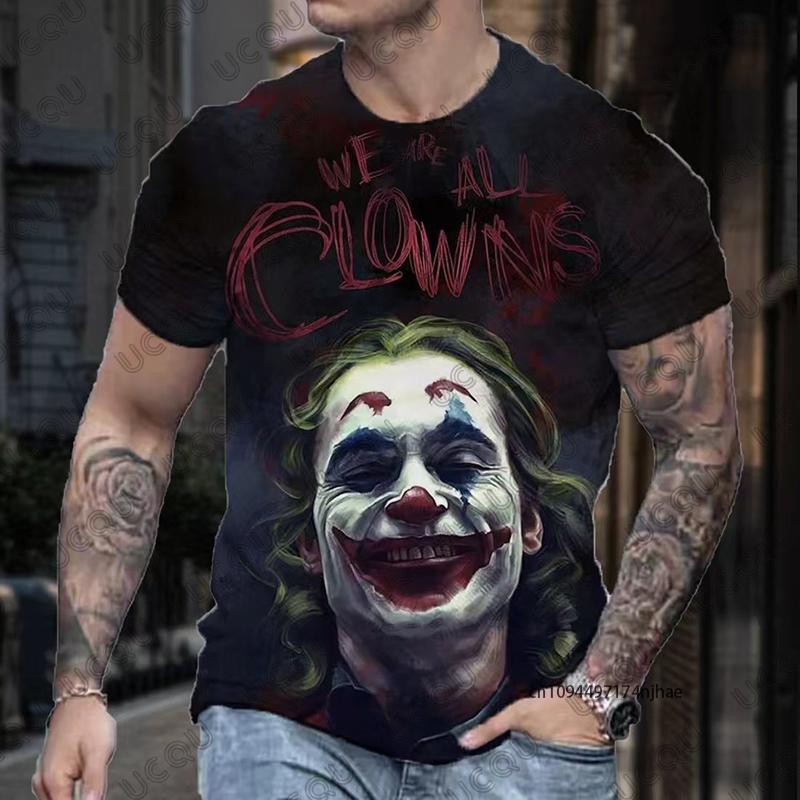 MDHAO xin nan zhuang  3D txu 2026 Nieuw Klassiek DC Comic Joker 3D Print Heren T-shirt Zomer Korte Mouw Clown T-shirts Vintage Herenkleding Casual Oversized Tops XL