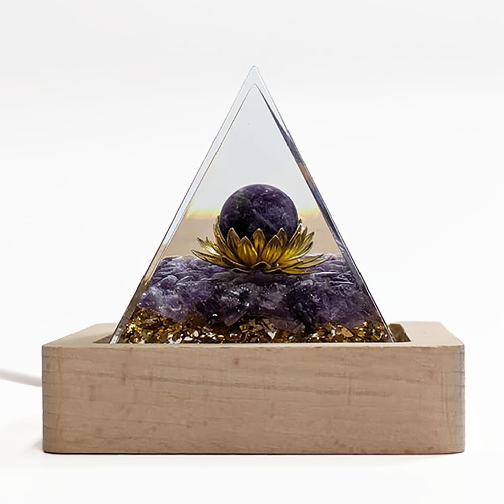 Orgonit-Pyramide Naturstein Wellen Breite 6cm Orgonit-Pyramide Ornament Kraftstein Reinigungskraft Kraftort spirituelle Gesundheit Feng Shui Glück