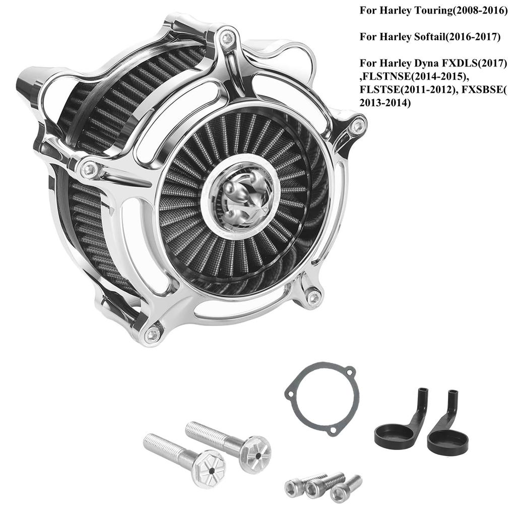 Motorcycles Turbine Air Cleaner Intake Filter Chrome For Harley Sportster XL Touring Softail Dyna EVO & Twin Cam Fatboy FXDLS