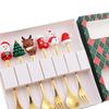 6Pcs Christmas Coffee Spoons Forks Set Cutlery for Stirring Sugar Home
