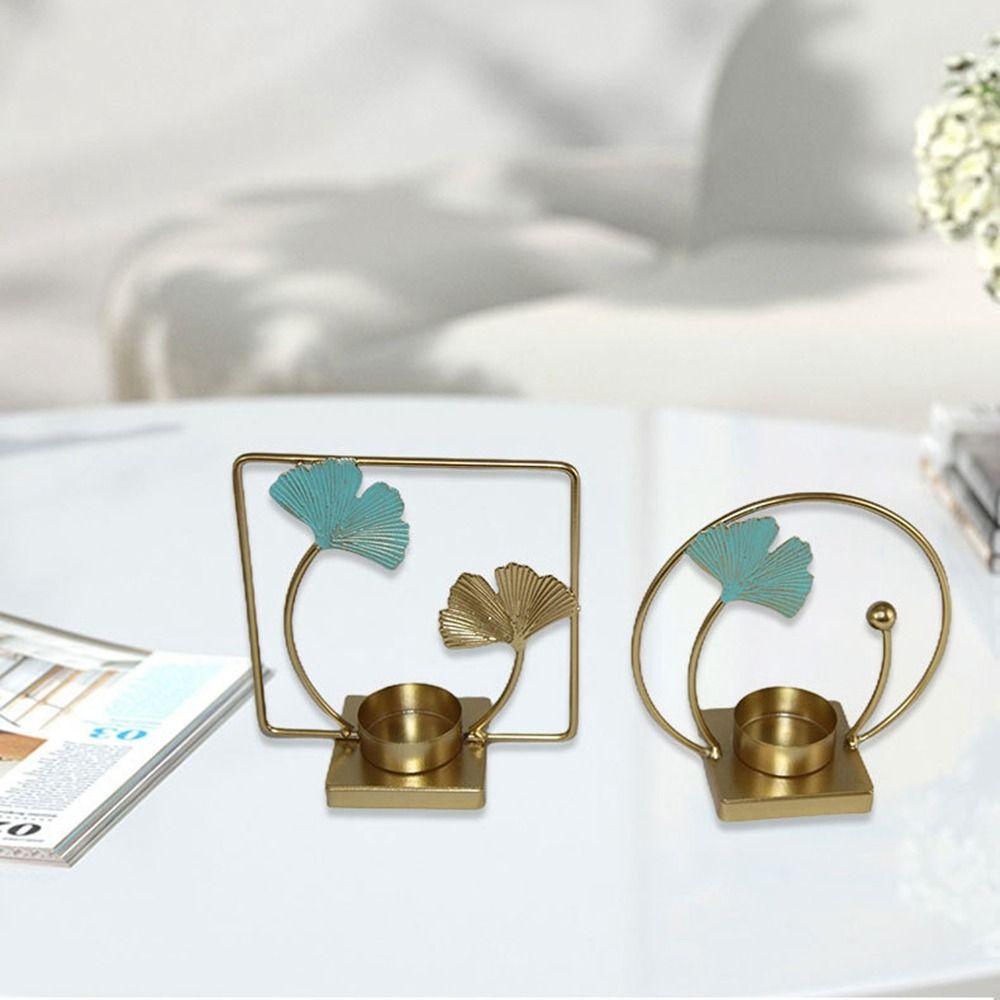 

Stable Candle Leaves Candle Holders Hand-painted Iron Candle Holders Luxurious Bar