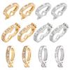 12Pcs 6 Styles Rack Plating Brass Micro Pave Cubic Zirconia Twister Clasps Sets, Platinum & Golden, 14~19x9.5~11.5x2.5~4mm, Hole: 1.5mm, 2Pcs/style