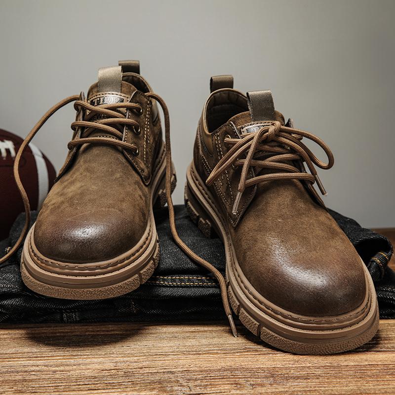 New men's trendy outdoor shoes  Trendy men's gentlemanly leisure Fashion Comfortable Thick soled high-quality Retro Leisure