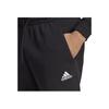 Adidas Essentials Solid Color Logo Joggers With Drawstring Cuffs Men Bottoms Black HA4347