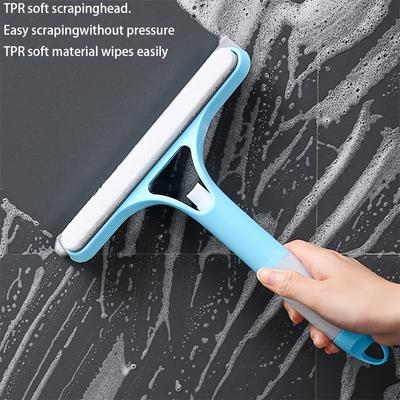 1PC Household Glass Cleaning Artifact Bathroom Mirror Brush Three-in-one Window Wiper Bathroom Scraper Cleaning Tool