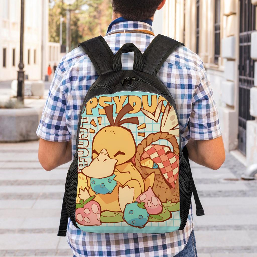 3D Print P-Psyducks Backpack for Boys Girls Cartoon College School Travel Bags Men Women Bookbag Fits 15 Inch Laptop