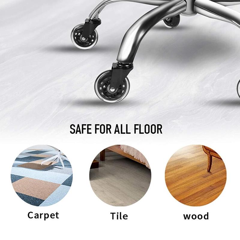 1Pcs Office Chair Caster Wheels Heavy Duty & Safe For All Floors Including Hardwood 3" Rubber Replacement For Desk Floor