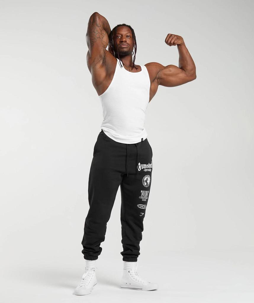 Men's American Style Shark Fitness Joggers - Outdoor Sports, Casual, Cotton, Loose Fit, Plus Size