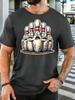 Unisex Funny Scared Cartoon Bowling Pins Graphic Cotton Short Sleeve Tee Crew Neck Soft Male Summer Casual Breathable Street Top