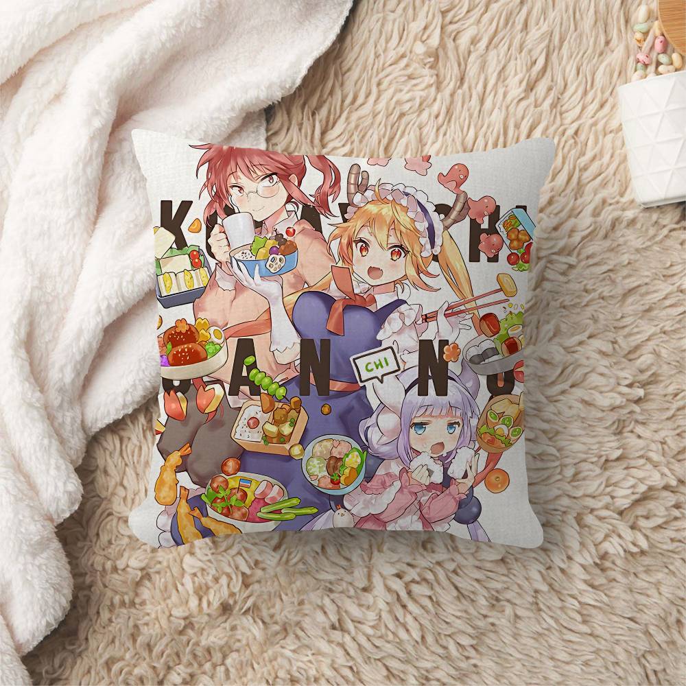 Miss Kobayashis Dragon Maid Cushion Cover Polyester Sofa Cushions Decorative Throw Pillows Home Decoration Pillowcover