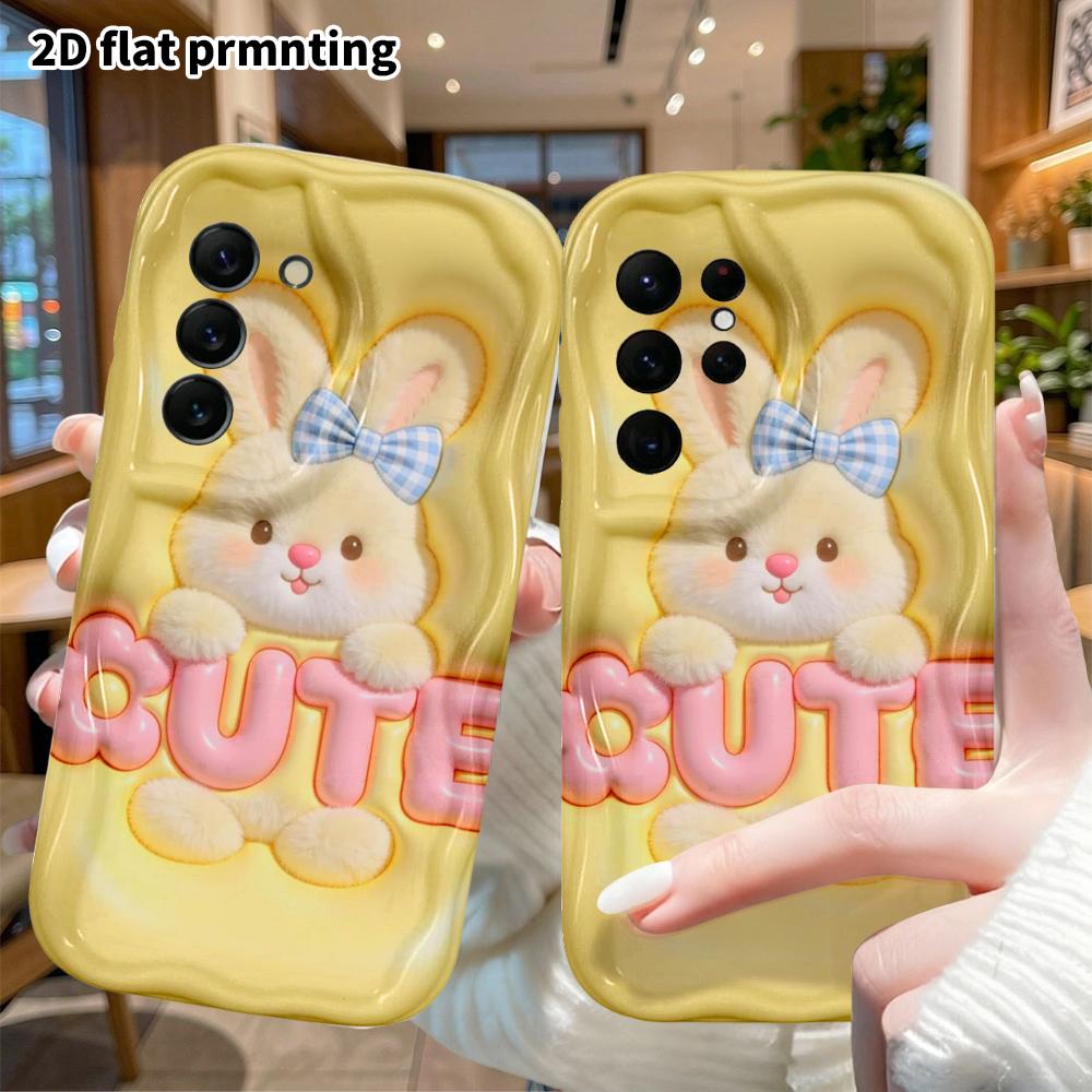 Phone Case: 2D Flat, Suitable for Samsung Galaxy A34 A35 M05 M06 S20 S22 S21 FE Plus 5G Protective Case, Plush Little Bunny, Perfect Christmas and Hal