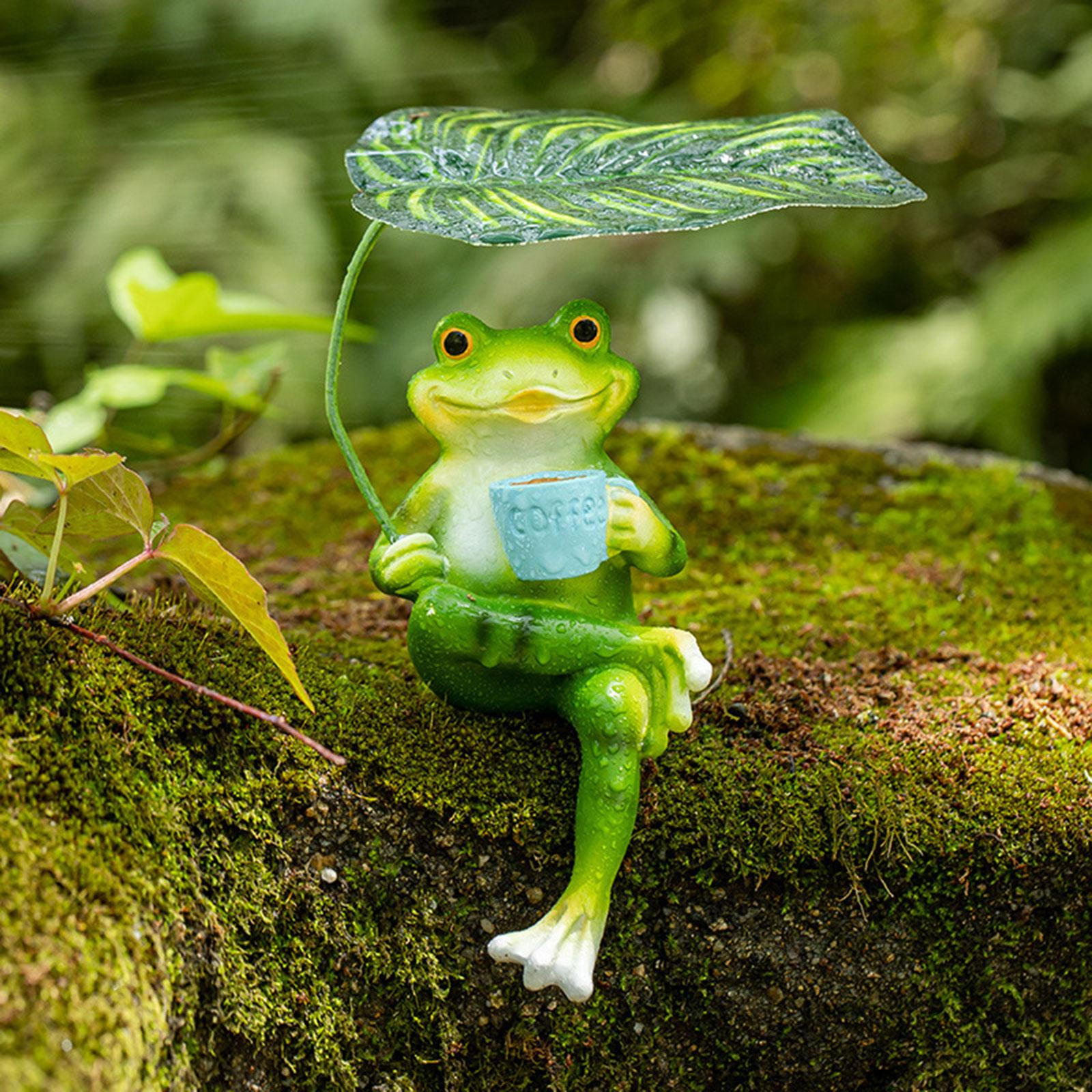 

Animal Sculpture Frog Statue for Lawn Desktop Park Ornament Resin Figurine Party Favor Coffee