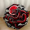 Red Dragon Circle Portable Automatic Umbrella Compact & Durable 8-Rib Design Lightweight Travel Essential Elegant Women's Umbrella