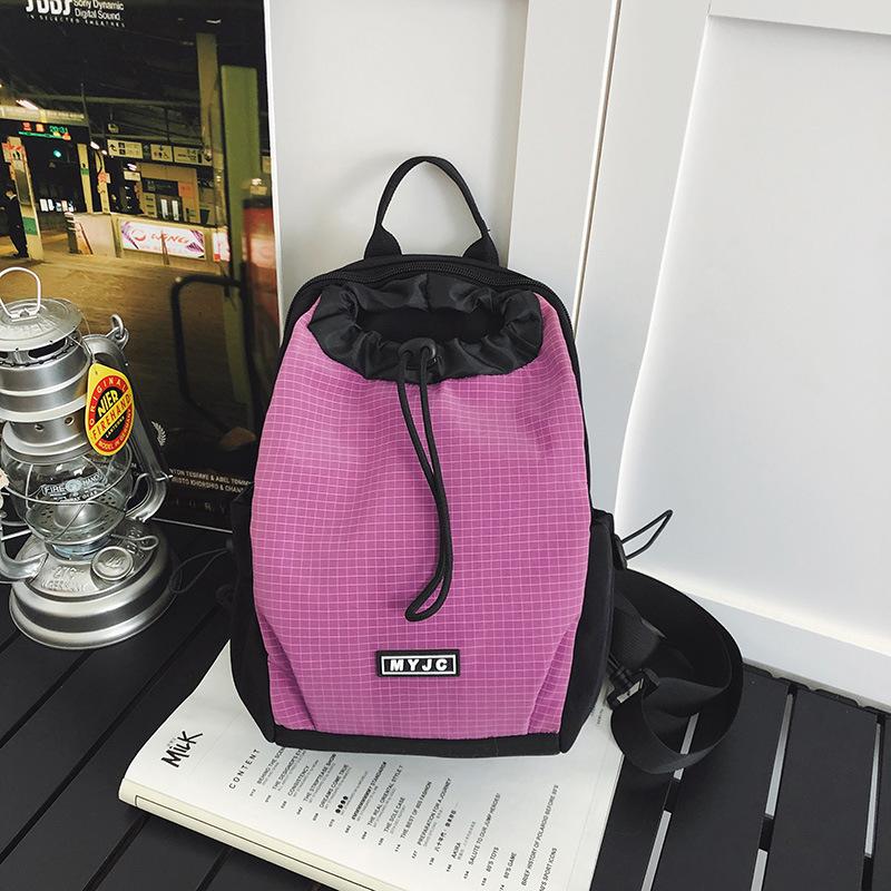 Simple contrasting breast bag women's new multi-functional lightweight casual cloth bag versatile backpack