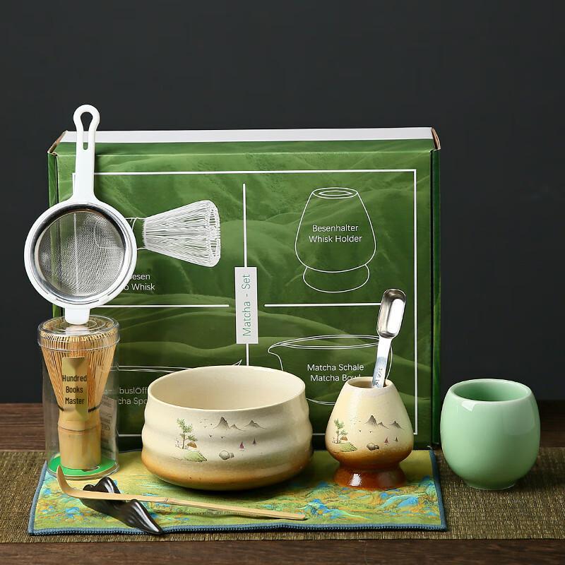 Japanese Ceramic Matcha Bowl Set (9-Piece)