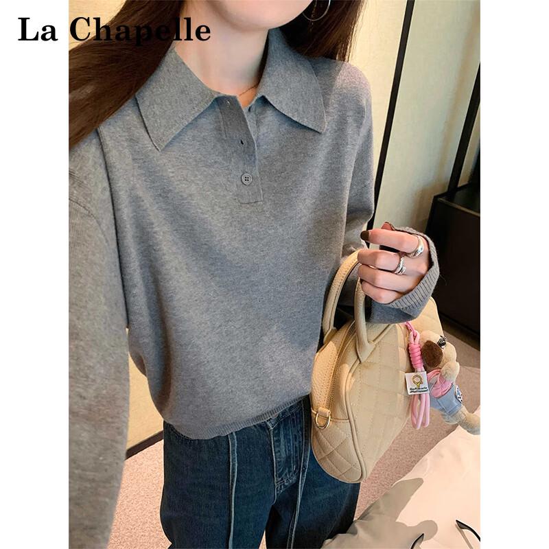 La Chapelle Women's Casual Polo Neck Knit Sweater