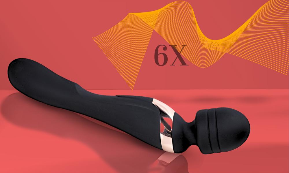 Double-ended wand vibrator for women, couples, clitoris, g-spot, intimate pleasure