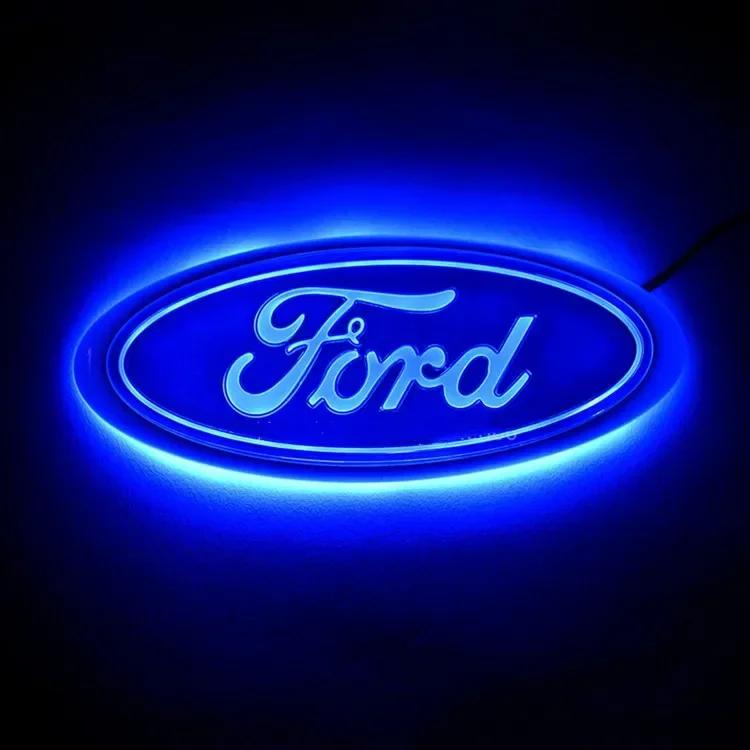 Bilklistremerke 2026 LED-lys Logo-klistremerke for Ford Explorer F150 F250 Focus Mondeo Frontemblem Bakdekorasjoner Bilstyling Bakemblem