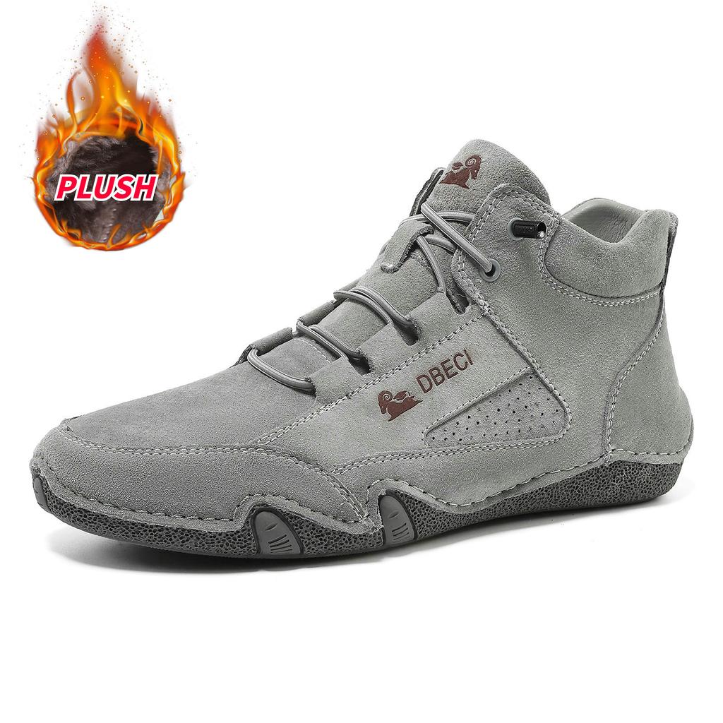 Popular Independent Station High Top Fleece Warm Men's Shoes Men's Casual Shoes Cotton Shoes Top Martin Boots Men's