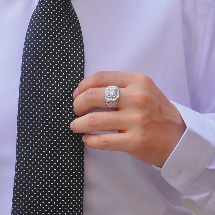 2024 Herren Luxus Moissanit und Diamant Sternenhimmel Ring – Klassisch und Elegant