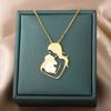 Mutter und Choker Halskette Für Frauen Goldfarbe Edelstahl Halskette Anhänger Collier Familienschmuck Muttertagsgeschenk