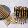 Gold Color Men's Chain Bracelet,Hiphop Stainless Steel Chunky Chain Wristband,Rock Punk Jewelry Gift for Dad Son BBF Him