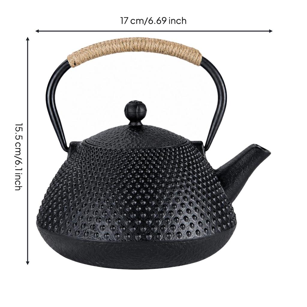 Enameled Cast-Iron Teapot Enamel Interior Textured Matte for