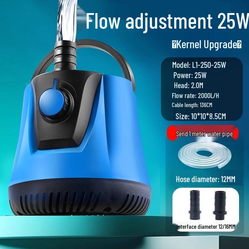 Pompă submersibilă de acvariu cu zgomot redus, cu aspirație inferioară și filtru