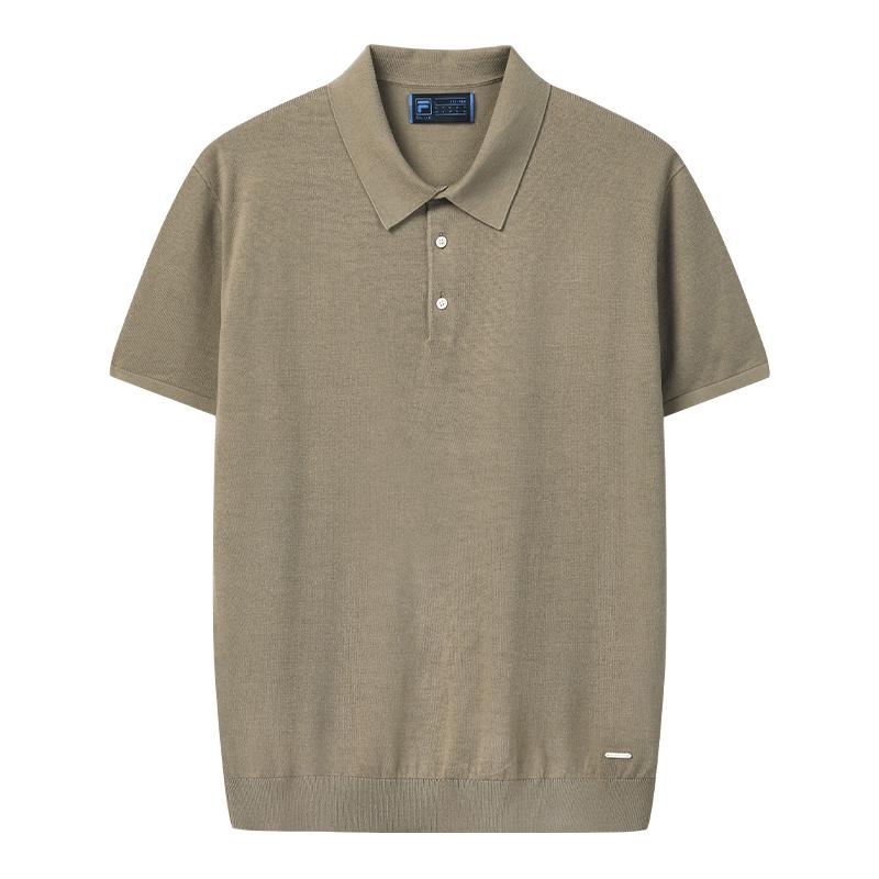 FILA Men s Summer Knitted Short-Sleeve Polo Shirt XL