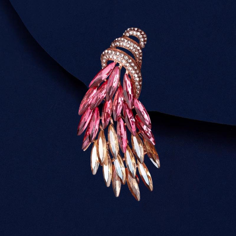 A High-end and Elegant Women's Crystal Wheat Ear Brooch with A Light Luxury and High-end Feel