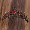 Black Queen Crown Black Rhinestone Bridal Tiara Birthday Dress Tiara Hair Accessories