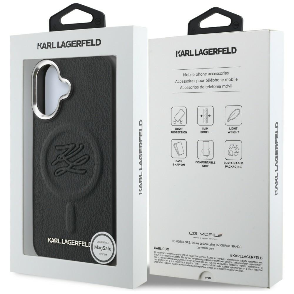 Karl Lagerfeld Initial & Metal Logo MagSafe Case for iPhone 16 Black