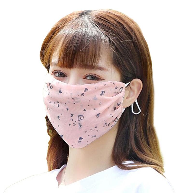 Fashionable Chiffon Printed Sunscreen Summer Breathable And Washable Dustproof Mask