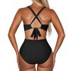 One Piece Swimsuit for Women Cross Front Cut Out Backless Design Slim Fit Swimwear Beachwear