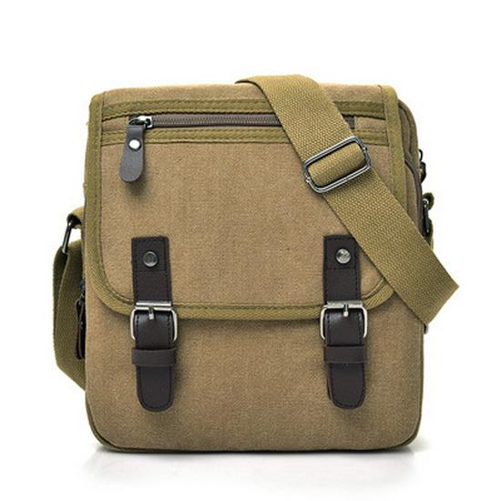 Vintage Men's Canvas Shoulder Bag D7121 - Trendy Casual Fashion for Business and Everyday Use