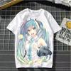Hatsune Miku Two-dimensional Animation Cartoon Cute Summer Short-sleeved Male and Female Couple Pain Woman Clothes Men's Shirts
