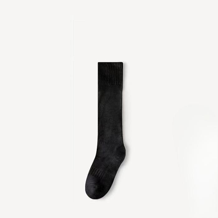 Female Autumn and Winter Thickened Plush Ring Warm Pure Color All Match Show Thin Leg Socks