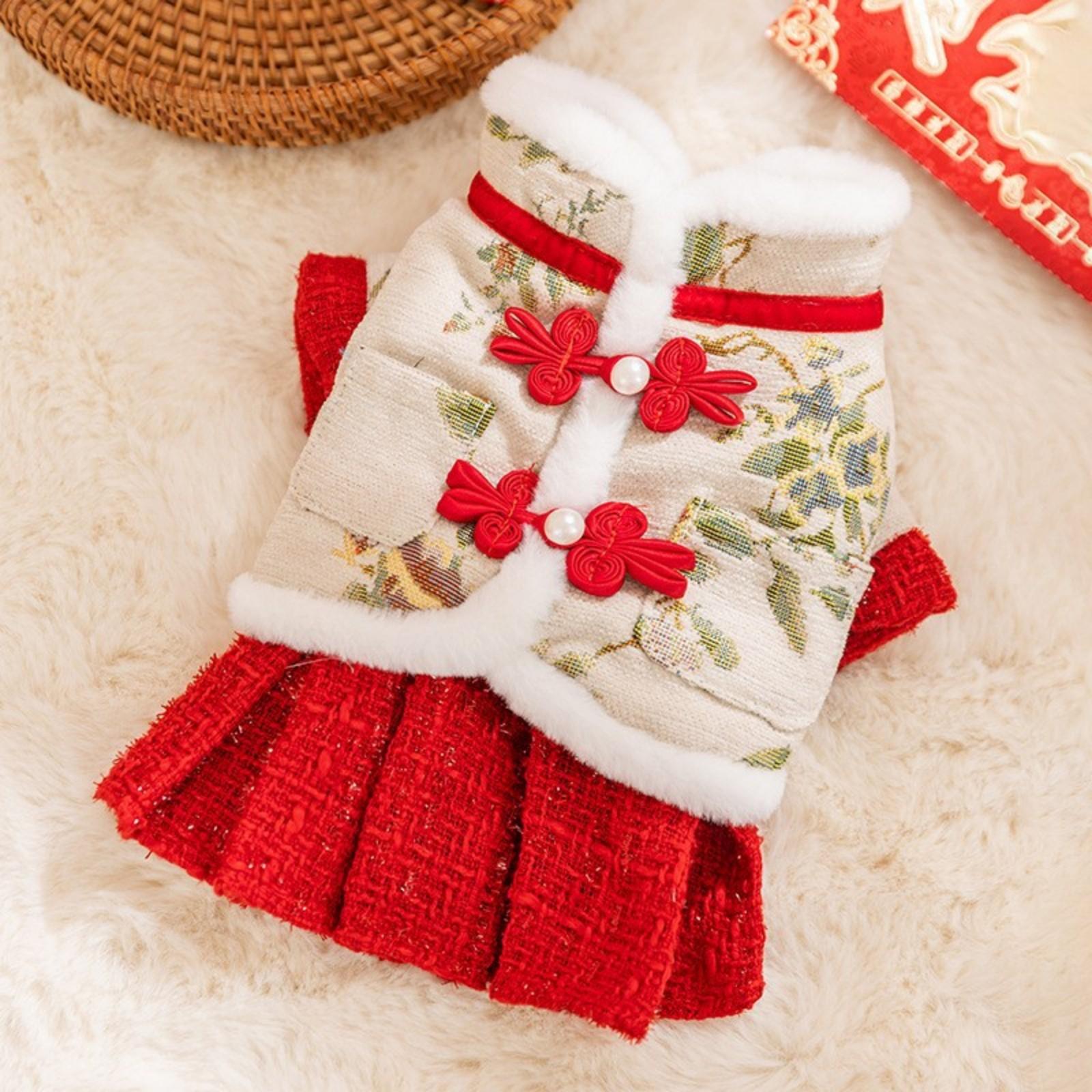 

Pet Clothing For Cats And Dogs. Chinese New Year Festive Pet Clothes. Skirts. D M червоний