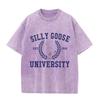 2026 Sommer Unisex Lustige Gans Universität Grafik T-Shirt Lustig Baumwolle Rundhals Kurzarm Locker Lässig Täglich Streetwear Oberteil