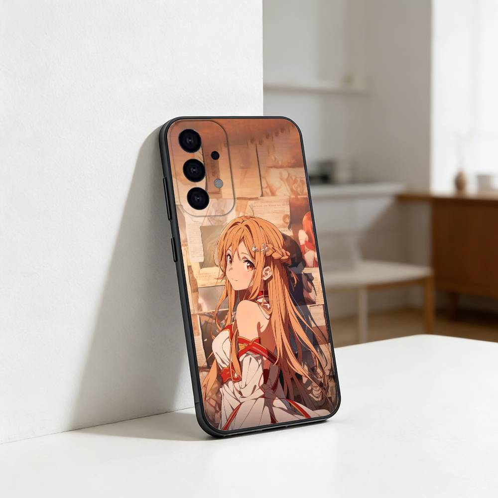 A-Asuna Anime K-Kirito Phone Case For Samsung S25,S24,S21,S22,S23,S30,Ultra,S20,Plus,Fe,Lite Black Shell
