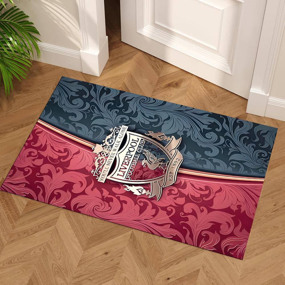 Liverpool FC Crest Floor Rug Office Rug Suitable for Decorate Room Outdoor Study Room Playrooms Antislip Carpet Anime Office Decor