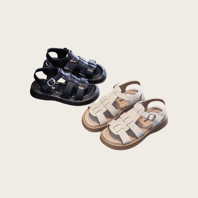 Kids T-strap Sandals for Girls 2025 Summer New Toddler Beach Roman Shoes Non-slip Versatile Chic Comfort Garden Wedding Footwear