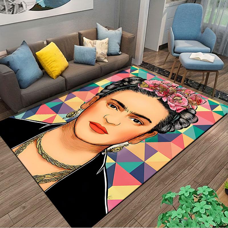 Colorful Geometric Portrait suitable as a non-slip mat for the living room or bedroom sofa