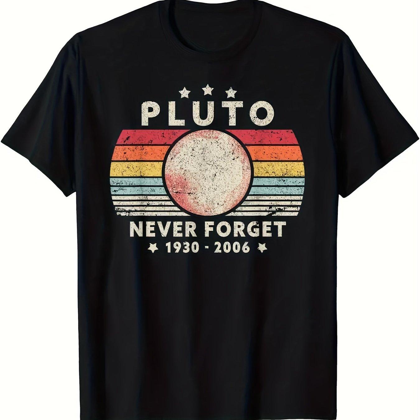 UnisexS and WomenS Fashion Trendy Letter PLUTO Print TShirt Unisexs Tshirts for Summer S