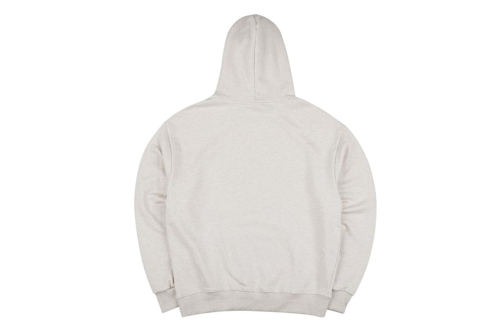 Human Highlight Small Heart Hoodie Oatmeal Red