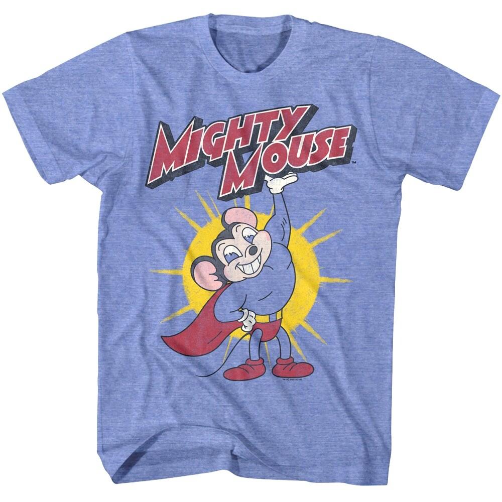 Mighty Mouse Lifting Logo Men T Shirt S