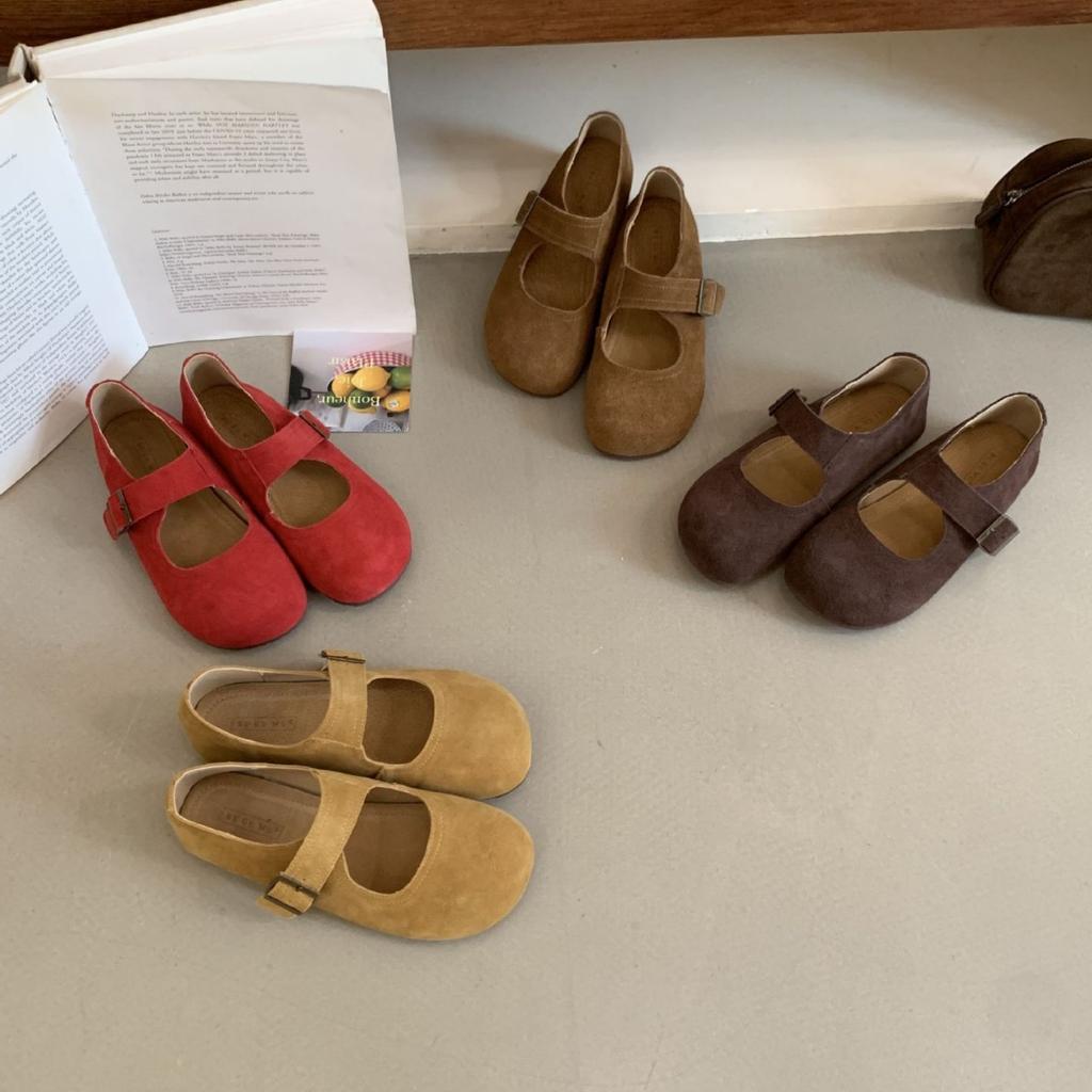 2025 new round head leather matte shallow mouth versatile word with soft skin Doudou pregnant women's single shoes