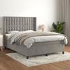 3132915 vidaXL Divan Bed and Mattress Light Grey 140x190cm Velvet