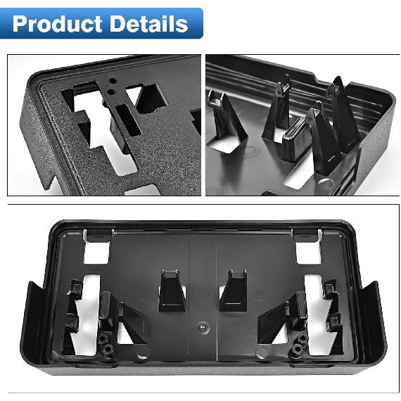 TOP-MAX License Plate Bracket Compatible With - Ford F150 2.7L 3.0L 3.5L V6 5.2L V8 Accessories, Front Bumper License Plate Holder Frame Replace For