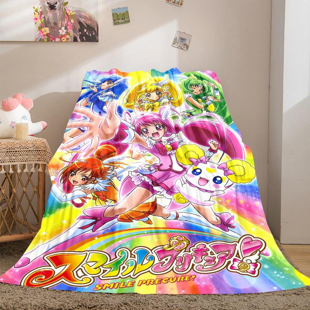 PreCure Anime Soft Flannel Blanket Lightweight Cozy Microfiber Blanket for Couch Bed Machine Washable LXR86